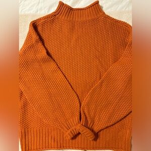 Gorgeous brick sweater turtleneck capped sleeves